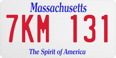 MA license plate 7KM131