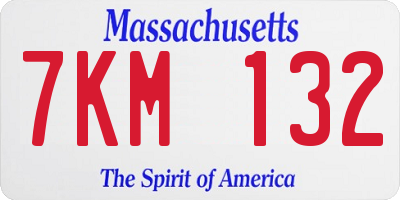 MA license plate 7KM132