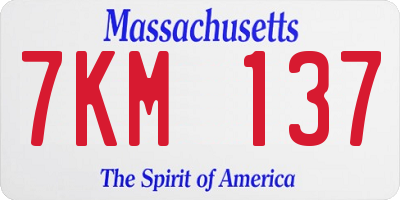 MA license plate 7KM137