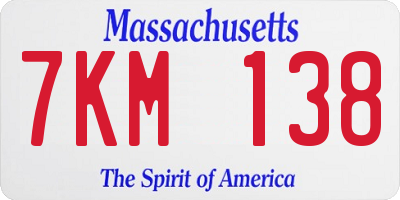MA license plate 7KM138