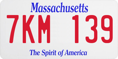 MA license plate 7KM139