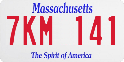 MA license plate 7KM141