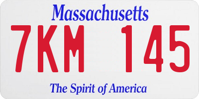 MA license plate 7KM145