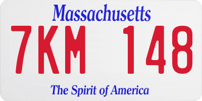MA license plate 7KM148