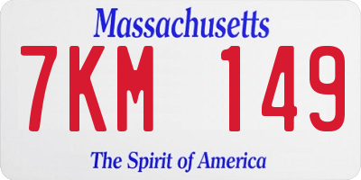 MA license plate 7KM149