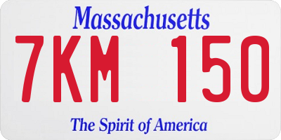 MA license plate 7KM150