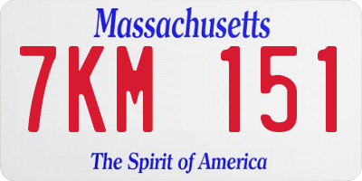 MA license plate 7KM151