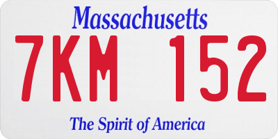 MA license plate 7KM152