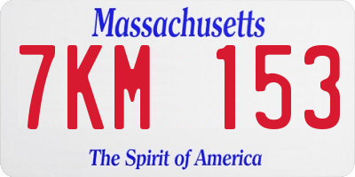 MA license plate 7KM153
