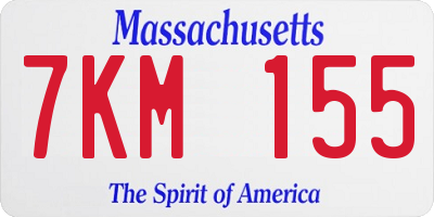 MA license plate 7KM155