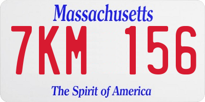 MA license plate 7KM156