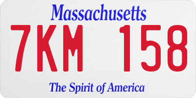MA license plate 7KM158