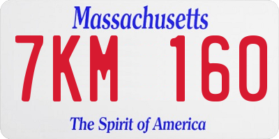 MA license plate 7KM160