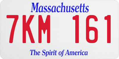 MA license plate 7KM161