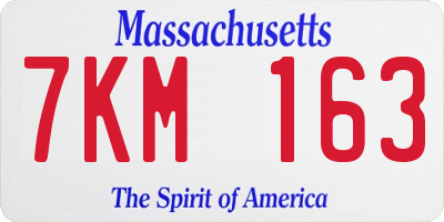 MA license plate 7KM163
