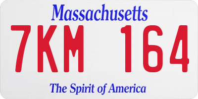 MA license plate 7KM164