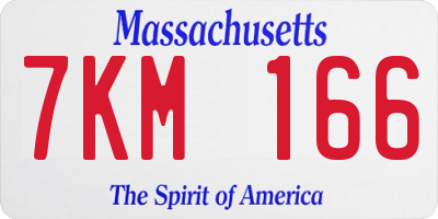MA license plate 7KM166