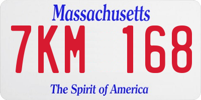 MA license plate 7KM168