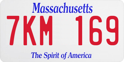MA license plate 7KM169