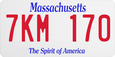 MA license plate 7KM170