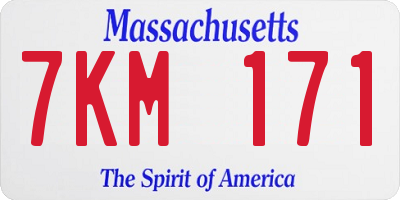 MA license plate 7KM171