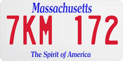 MA license plate 7KM172