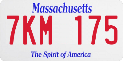 MA license plate 7KM175