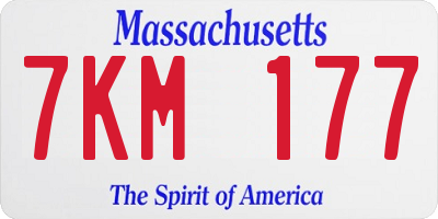 MA license plate 7KM177