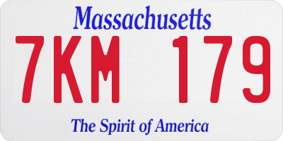 MA license plate 7KM179