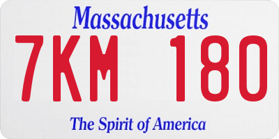 MA license plate 7KM180