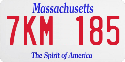 MA license plate 7KM185