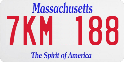 MA license plate 7KM188