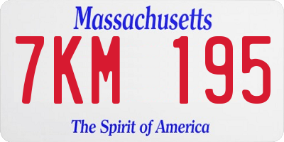 MA license plate 7KM195