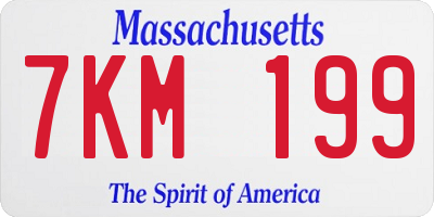 MA license plate 7KM199
