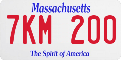 MA license plate 7KM200
