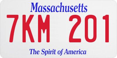 MA license plate 7KM201