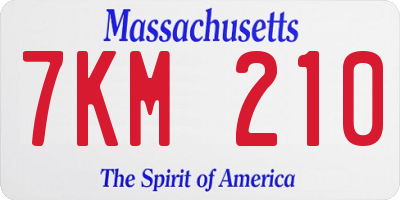 MA license plate 7KM210