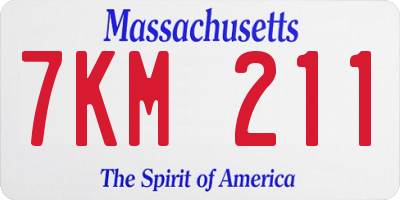 MA license plate 7KM211
