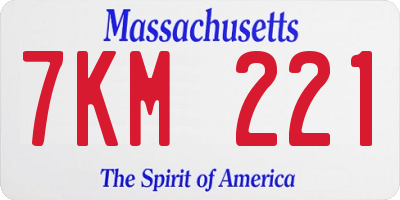 MA license plate 7KM221