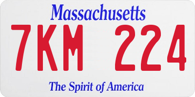 MA license plate 7KM224