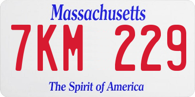 MA license plate 7KM229