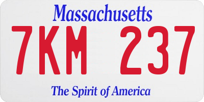 MA license plate 7KM237