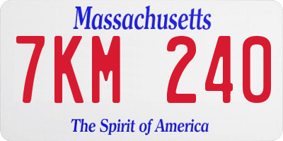 MA license plate 7KM240