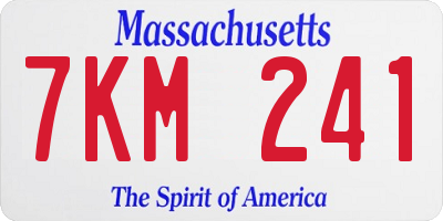 MA license plate 7KM241