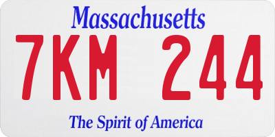 MA license plate 7KM244