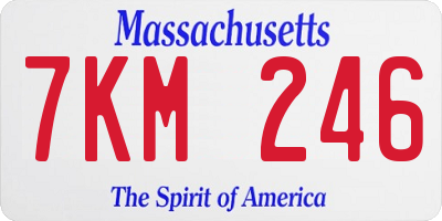MA license plate 7KM246