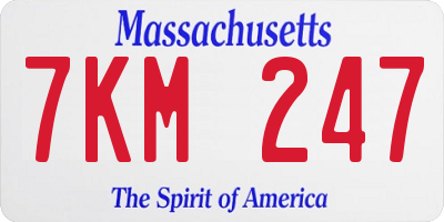 MA license plate 7KM247