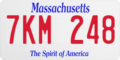 MA license plate 7KM248