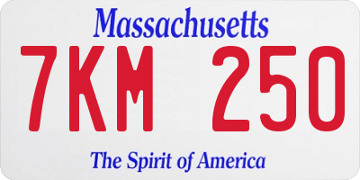 MA license plate 7KM250
