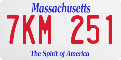 MA license plate 7KM251